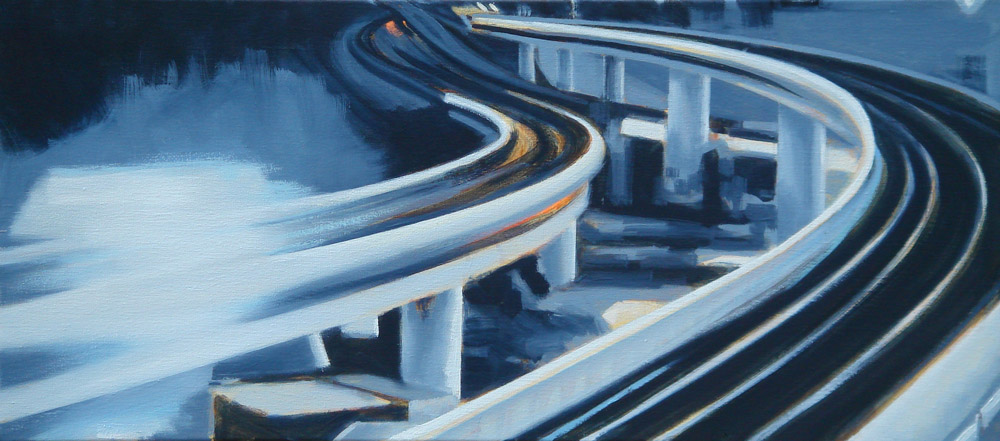 2011 metrolijnen 2, 40x90cm acryl- en olieverf op linnen ©july leesberg