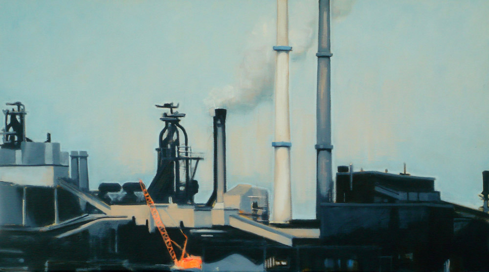 2011 noorzeekanaal 2, 50x90cm acryl- en olieverf op linnen ©july leesberg