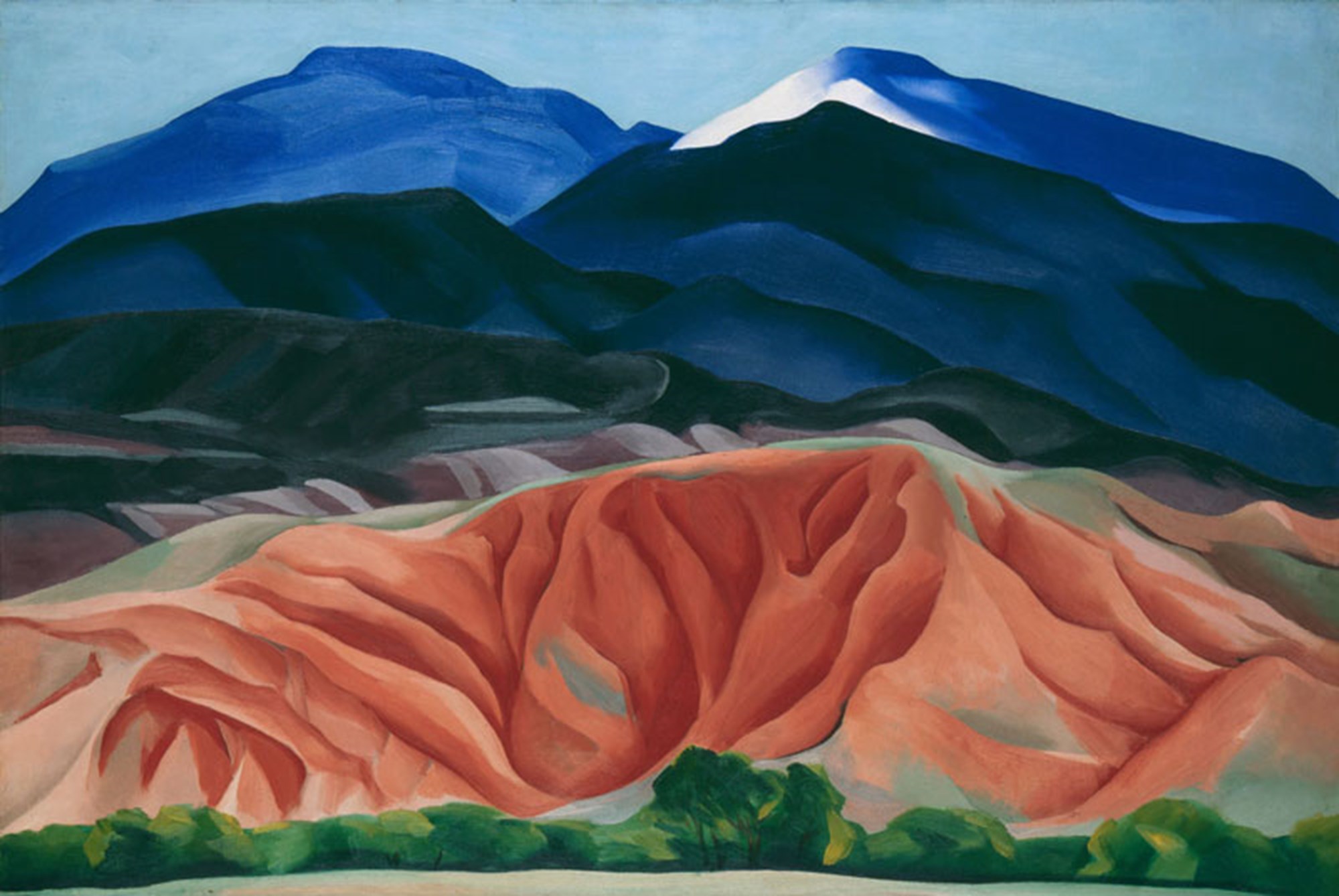 Schilderij van Georgia O'Keeffe 1930 Black Mesa Landscape